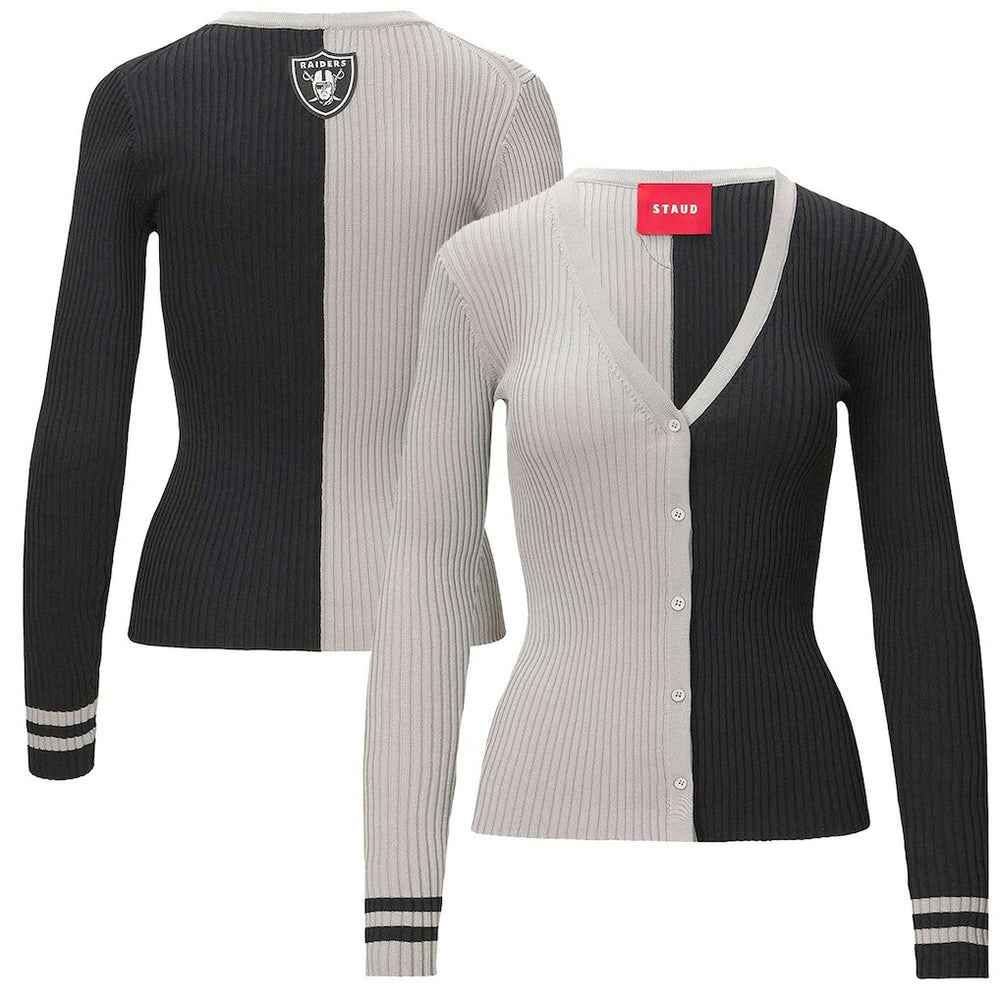 Las Vegas Raiders STAUD Women's Cargo Sweater - Silver/Black cheap