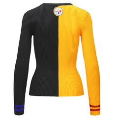 Pittsburgh Steelers STAUD Women's Cargo Sweater - Gold/Black discount