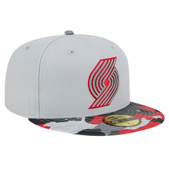 Portland Trail Blazers Active Color Camo Visor 59FIFTY Fitted Hat - Gray | New Era for sale
