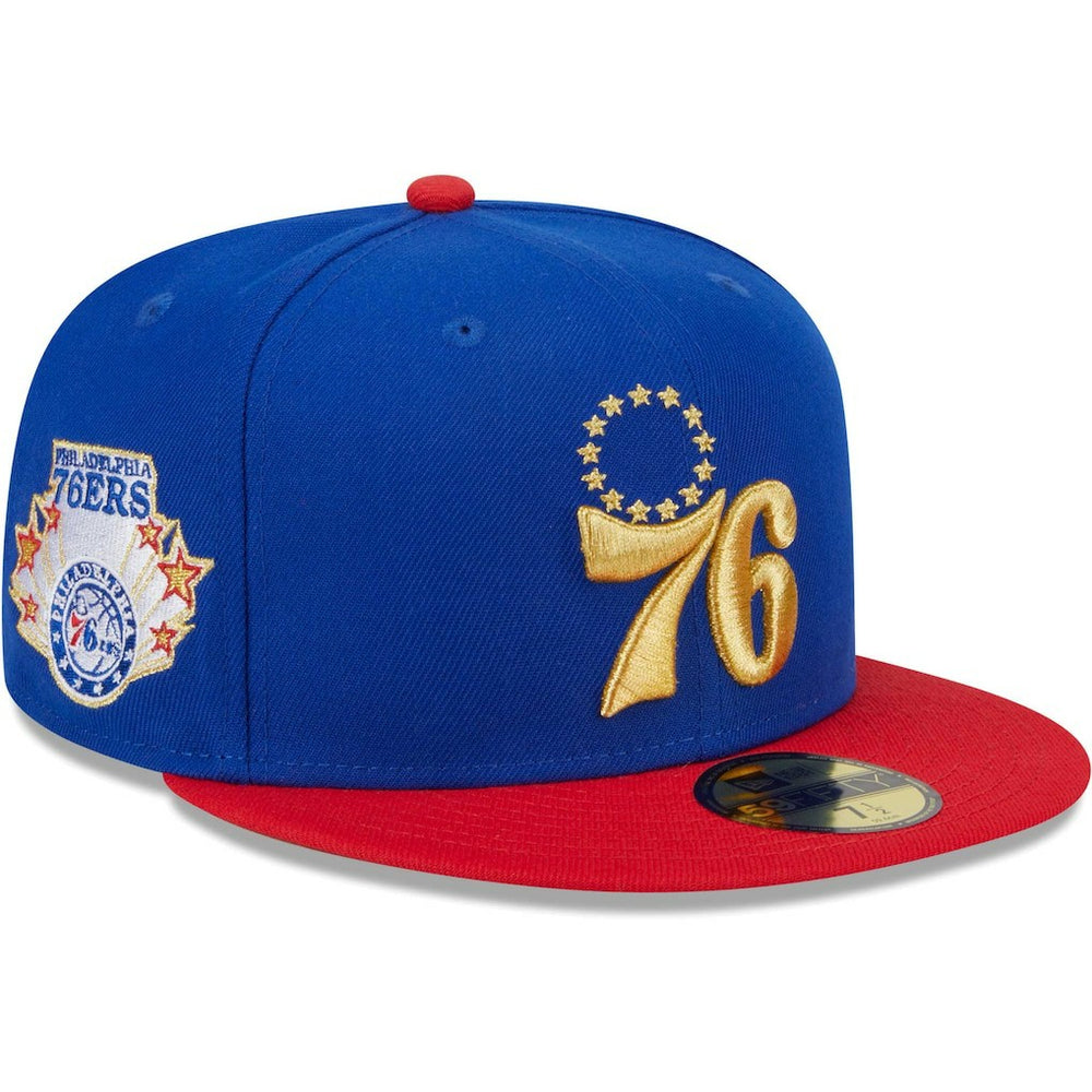 Philadelphia 76ers Gameday Gold Pop Stars 59FIFTY Fitted Hat - Royal/Red | New Era shop