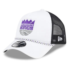 Sacramento Kings Court Sport Foam A-Frame 9FORTY Adjustable Trucker Hat - White/Black | New Era cheap