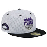 Sacramento Kings Throwback 2Tone 59FIFTY Fitted Hat - White/Black | New Era discount