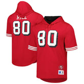 Jerry Rice San Francisco 49ers Retired Player Name & Number Mesh Hoodie T-Shirt - Scarlet discount