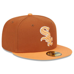 Chicago White Sox Spring Color Basic Two-Tone 59FIFTY Fitted Hat - Brown/Orange | New Era