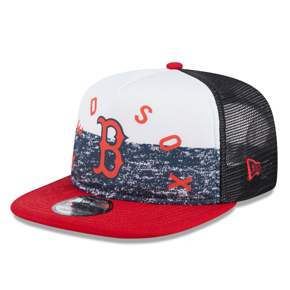 Boston Red Sox Team Foam Front A-Frame Trucker 9FIFTY Snapback Hat - White/Red | New Era