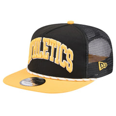 Athletics Throwback Meshback Golfer Hat - Black | New Era