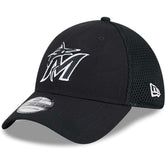 Miami Marlins Neo 39THIRTY Flex Hat - Black/White | New Era