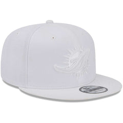 Miami Dolphins New Era Main White on White 9FIFTY Snapback Hat outlet