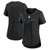 Baltimore Orioles Women's Big Swoosh Tri-Blend Scoop Neck T-Shirt - Charcoal | Nike