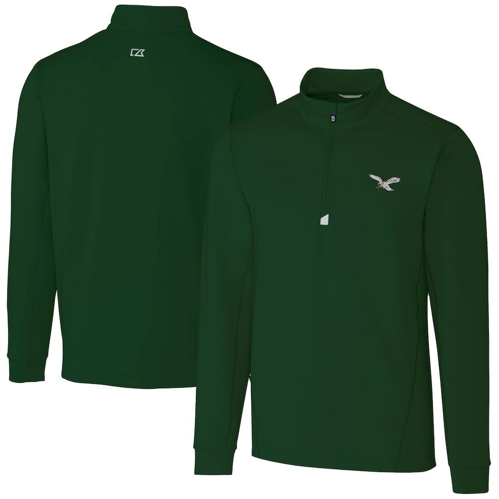 Philadelphia Eagles Cutter & Buck Traverse Stretch Quarter-Zip Pullover - Hunter Green discount