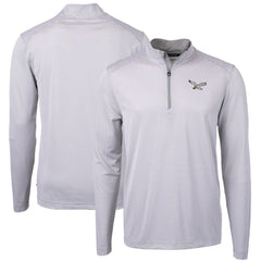 Philadelphia Eagles Cutter & Buck Virtue Eco Pique Micro Stripe Recycled Quarter-Zip Pullover Top - White online