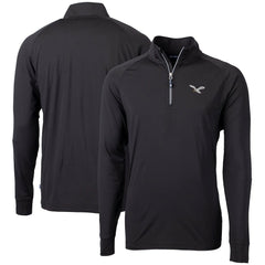 Philadelphia Eagles Cutter & Buck Eco Knit Stretch Recycled Quarter-Zip Pullover - Black sale