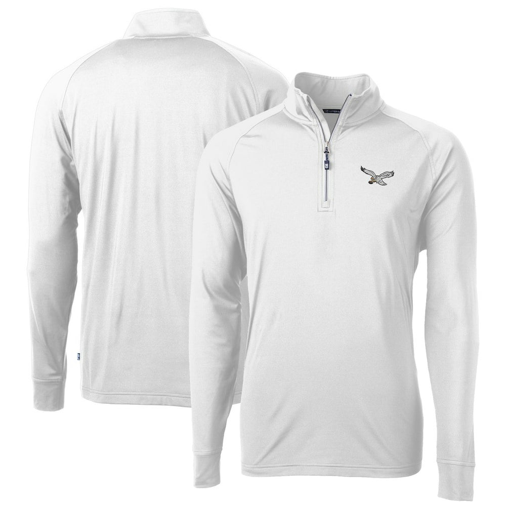 Philadelphia Eagles Cutter & Buck Eco Knit Stretch Recycled Quarter-Zip Pullover - White discount