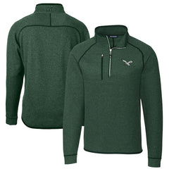 Philadelphia Eagles Cutter & Buck Mainsail Sweater-Knit Half-Zip Pullover Jacket - Heather Green sale