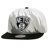Brooklyn Nets Hot Fire Snapback Hat - White | Mitchell & Ness sale