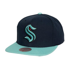 Seattle Kraken Mitchell & Ness Core Team Ground 2.0 Snapback Hat Navy