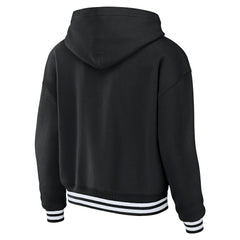 Las Vegas Raiders WEAR by Erin Andrews Women's Lace-Up Pullover Hoodie - Black outlet