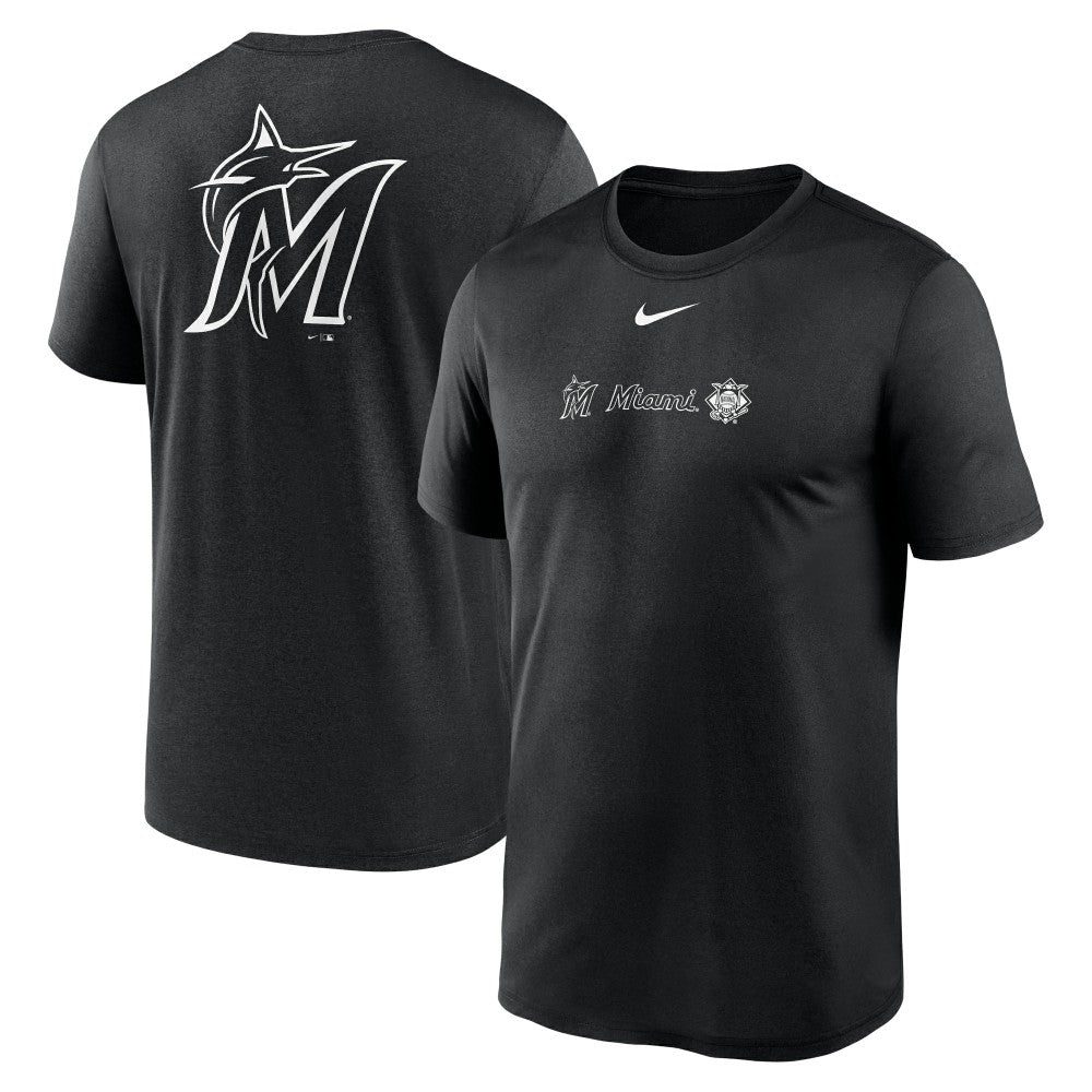 Miami Marlins Fashion Over Shoulder Logo Legend T-Shirt - Black | Nike