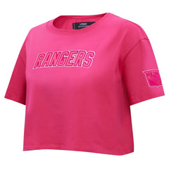 New York Rangers Pro Standard Women's Triple Pink Cropped Boxy T-Shirt