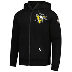 Pittsburgh Penguins Pro Standard Classic Chenille Full-Zip Hoodie Jacket Black