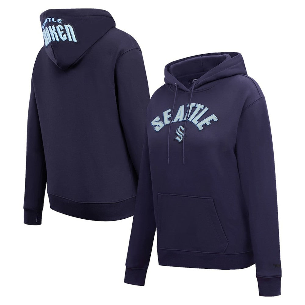 Seattle Kraken Pro Standard Women's Classic Chenille Pullover Hoodie Navy