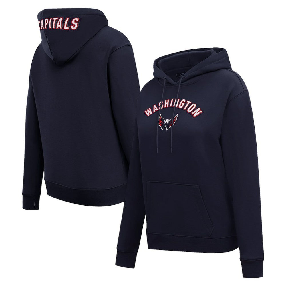 Washington Capitals Pro Standard Women's Classic Chenille Pullover Hoodie Navy
