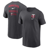 Minnesota Twins Logo Sketch Bar T-Shirt - Charcoal | Nike
