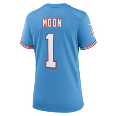 Warren Moon Tennessee Titans Women's Oilers Throwback Retired Player Game Jersey - Light Blue | Nike for sale