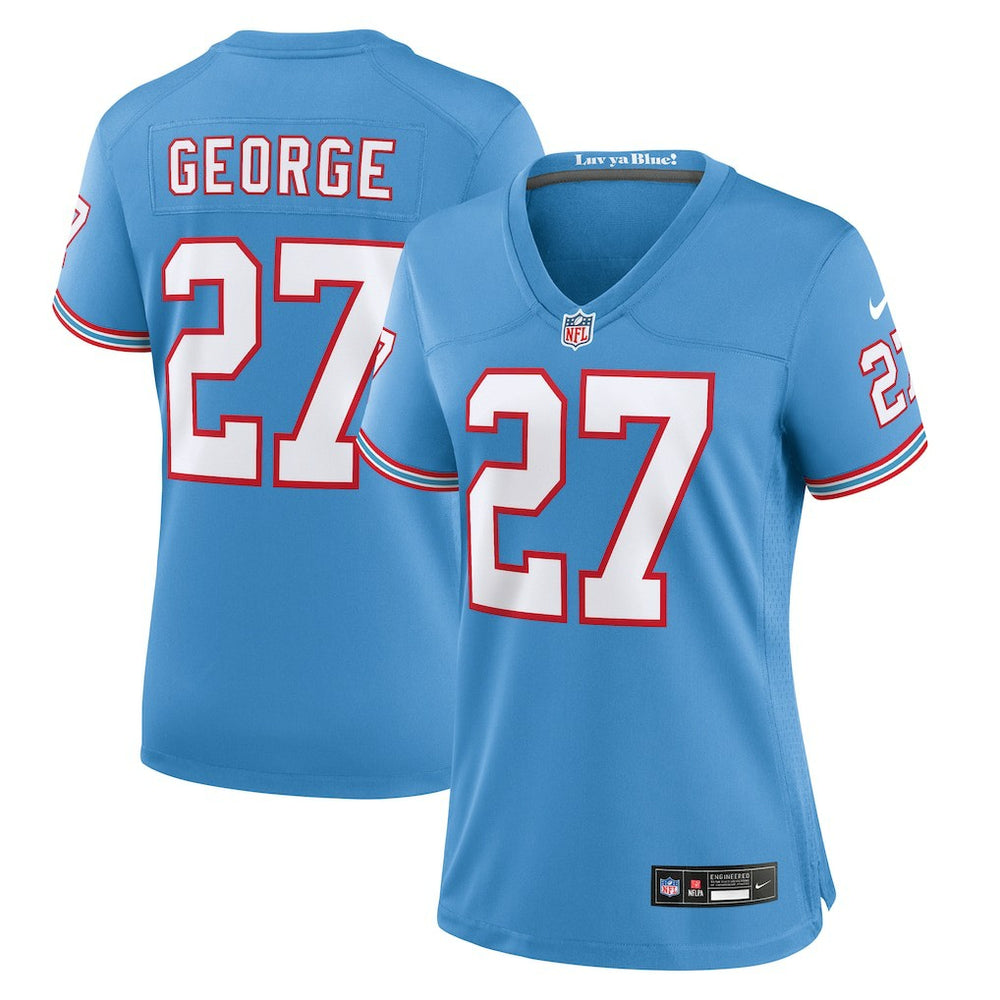 Eddie George Tennessee Titans Women's Oilers Throwback Retired Player Game Jersey - Light Blue | Nike on sale