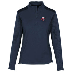 Minnesota Twins Levelwear Women's Daybreak Insignia Core Quarter-Zip Pullover Top - Navy