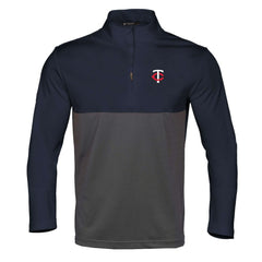 Minnesota Twins Levelwear Pursue Insignia Core Quarter-Zip Pullover Top - Navy/Charcoal