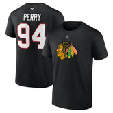Corey Perry Chicago Blackhawks Fanatics Authentic Stack Name & Number T-Shirt Black