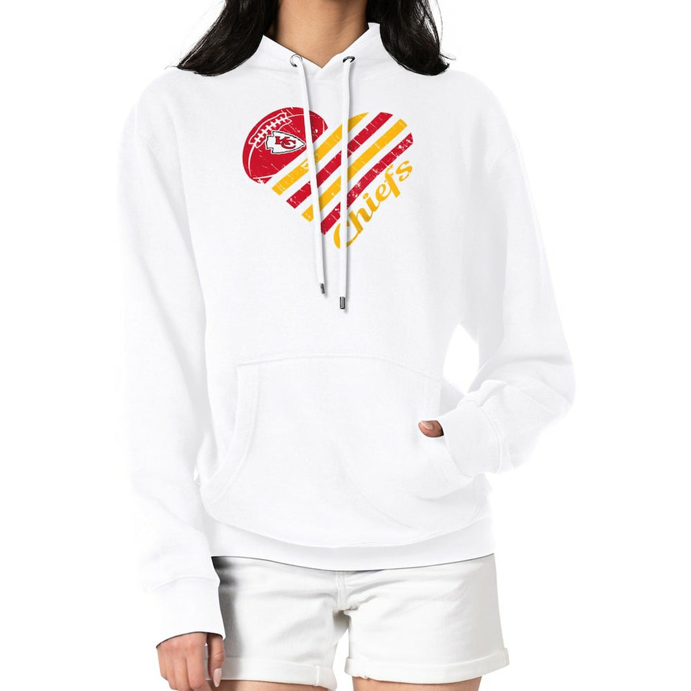 Kansas City Chiefs G-III 4Her by Carl Banks Women's Heart Graphic Fleece Pullover Hoodie - White discount