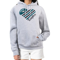 Philadelphia Eagles G-III 4Her by Carl Banks Women's Heart Graphic Fleece Pullover Hoodie - Heather Gray on sale
