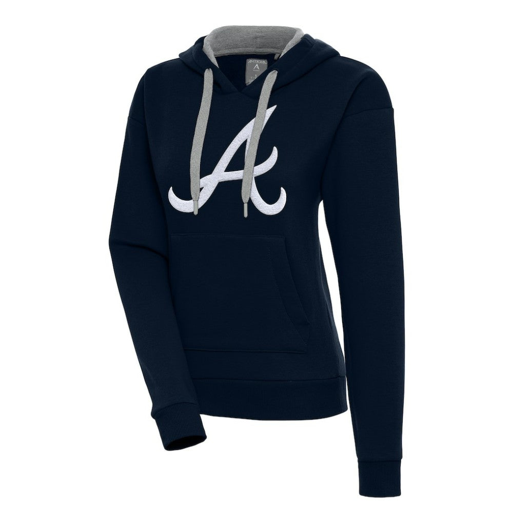 Atlanta Braves Antigua Women's Victory Pullover Hoodie - Navy
