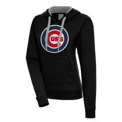 Chicago Cubs Antigua Women's Victory Pullover Hoodie - Black