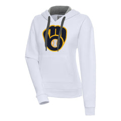 Milwaukee Brewers Antigua Women's Victory Pullover Hoodie - White