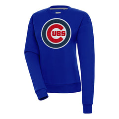 Chicago Cubs Antigua Women's Victory Chenille Pullover Sweatshirt - Royal