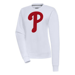 Philadelphia Phillies Antigua Women's Victory Chenille Pullover Sweatshirt - White