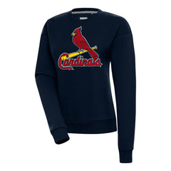 St. Louis Cardinals Antigua Women's Victory Chenille Pullover Sweatshirt - Navy