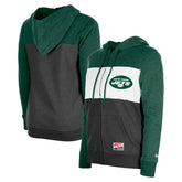 New York Jets New Era Women's Color-Block Full-Zip Hoodie - Green cheap