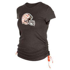 Cleveland Browns New Era Women's Ruched Side T-Shirt - Brown cheap
