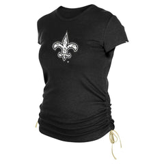 New Orleans Saints New Era Women's Ruched Side T-Shirt - Black online