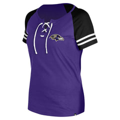 Baltimore Ravens New Era Women's Lace-Up Raglan T-Shirt - Purple sale