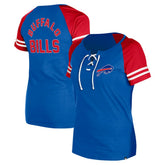 Buffalo Bills New Era Women's Lace-Up Raglan T-Shirt - Royal cheap