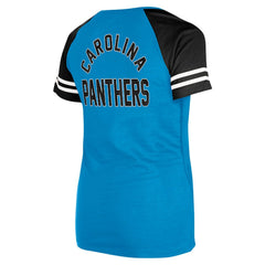 Carolina Panthers New Era Women's Lace-Up Raglan T-Shirt - Blue online