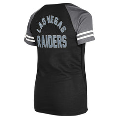 Las Vegas Raiders New Era Women's Lace-Up Raglan T-Shirt - Black outlet