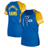 Los Angeles Rams New Era Women's Lace-Up Raglan T-Shirt - Royal for sale