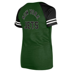 New York Jets New Era Women's Lace-Up Raglan T-Shirt - Green on sale