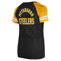 Pittsburgh Steelers New Era Women's Lace-Up Raglan T-Shirt - Black online